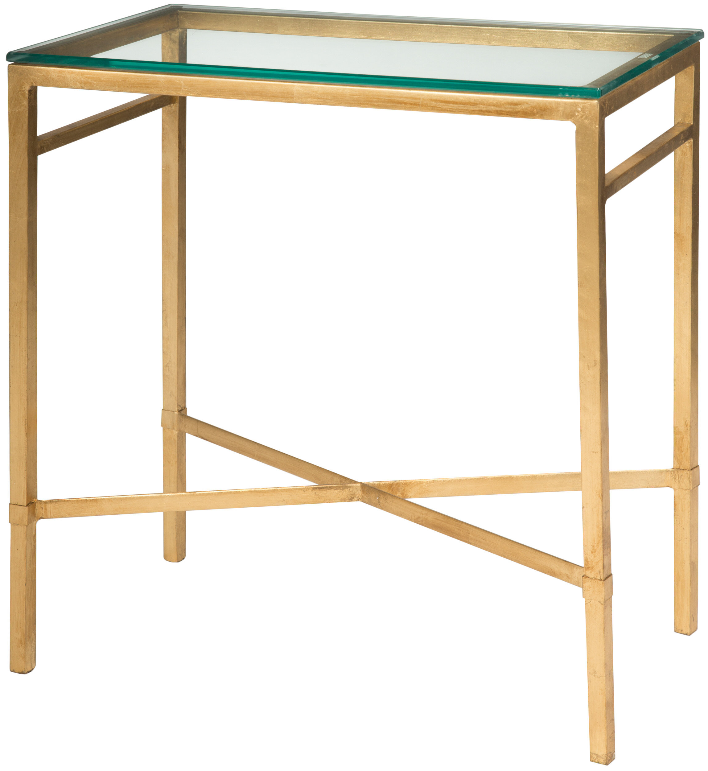 gold rectangle side table