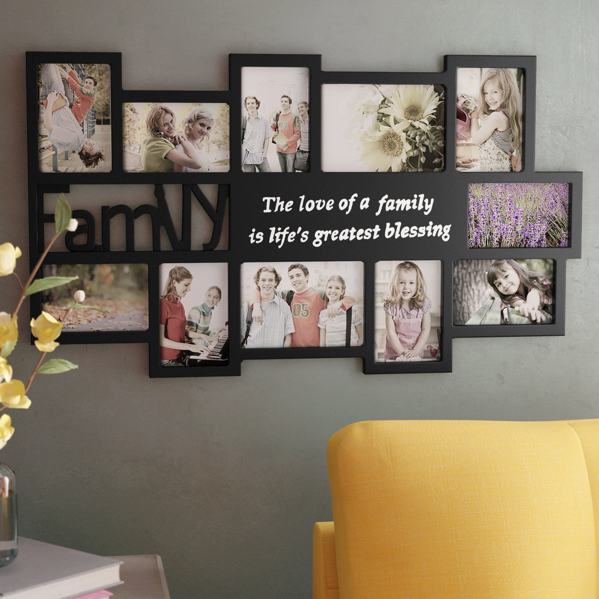 MULTI PICTURE FAMILY PHOTO FRAME HANGING WALL MEMORIES STYLISH COLLAGE DECOR 