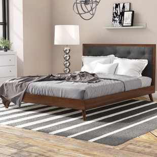 Go to store & view more images Dewsbury Mid Century Queen Upholstered Platform Bed by Corrigan Studio