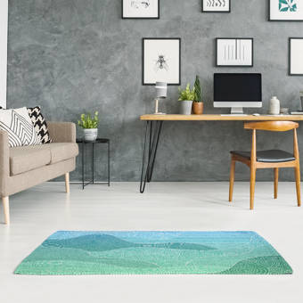 Wrought Studio Summer Louise Power Loom Blue Rug Wayfair