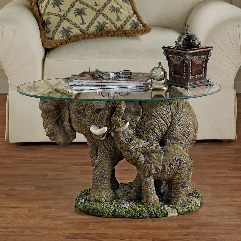design toscano elephant's majesty coffee table with glass top design toscano elephant's majesty coffee table with glass top