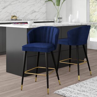 navy blue and gold stool