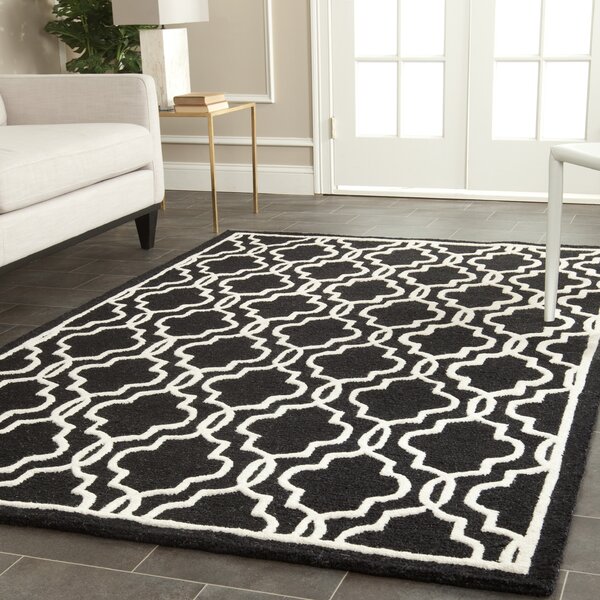 Canora Grey Malaki Hand Tufted Wool Black Rug & Reviews | Wayfair.co.uk