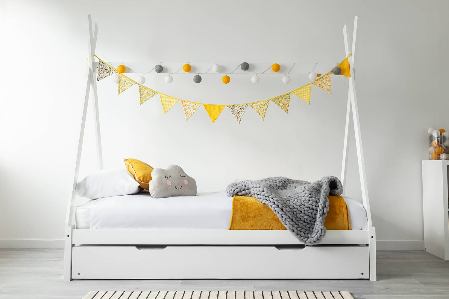 UK Sleep Design Single (3') Solid Wood Tent Beds Bed and Mattress with