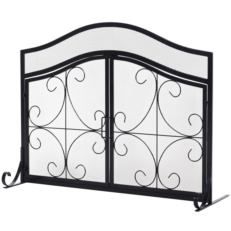 Homcom Mesh Gate Protector Steel Fireplace Screen Reviews Wayfair