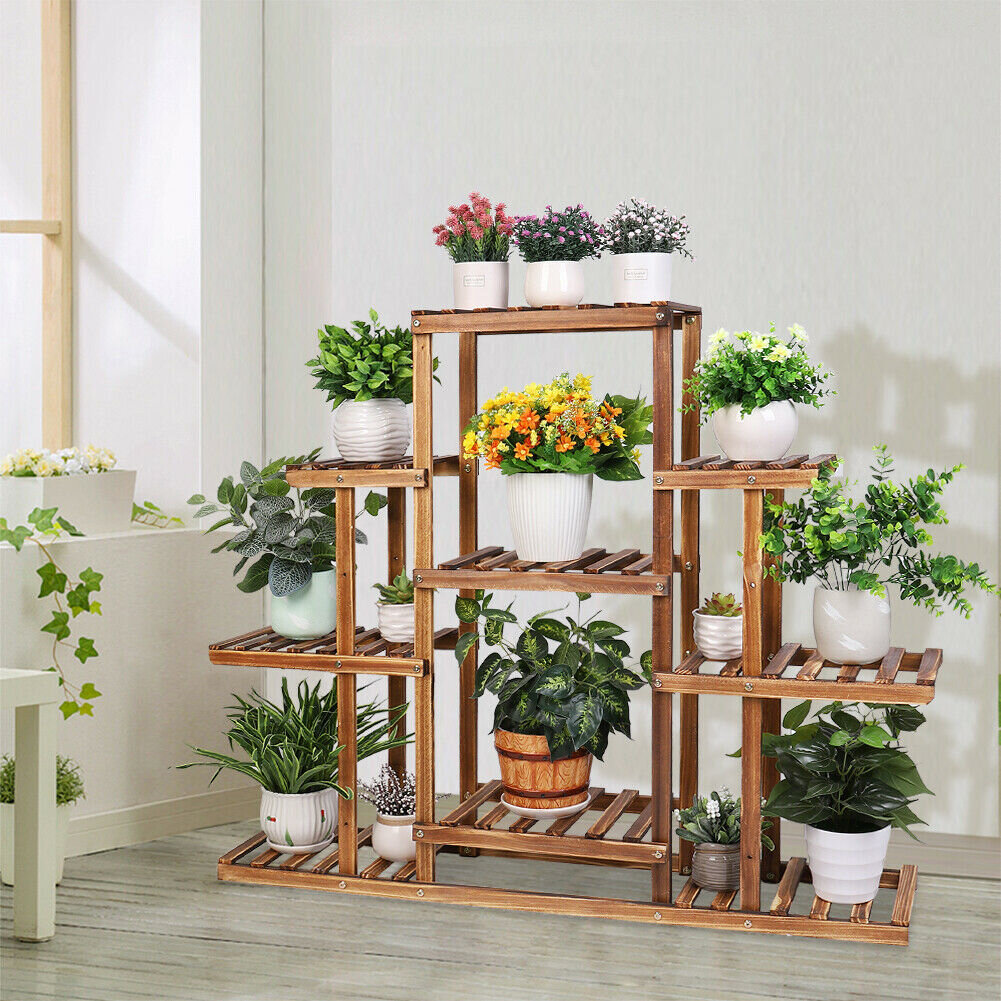 6 Pieces Air Plant Holder Black Metal Tabletop Air Plant Stand Rack Air Fern Display Stand for Home Office and Wedding Decoration 