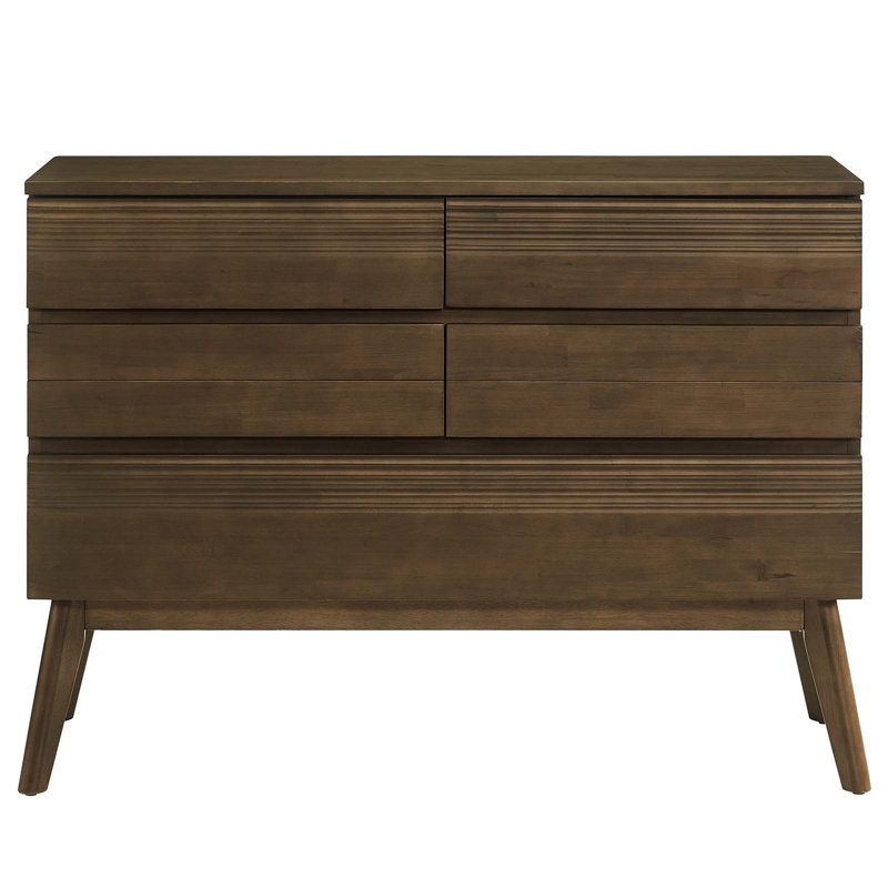 George Oliver Burson Wood 5 Drawer Double Dresser Wayfair