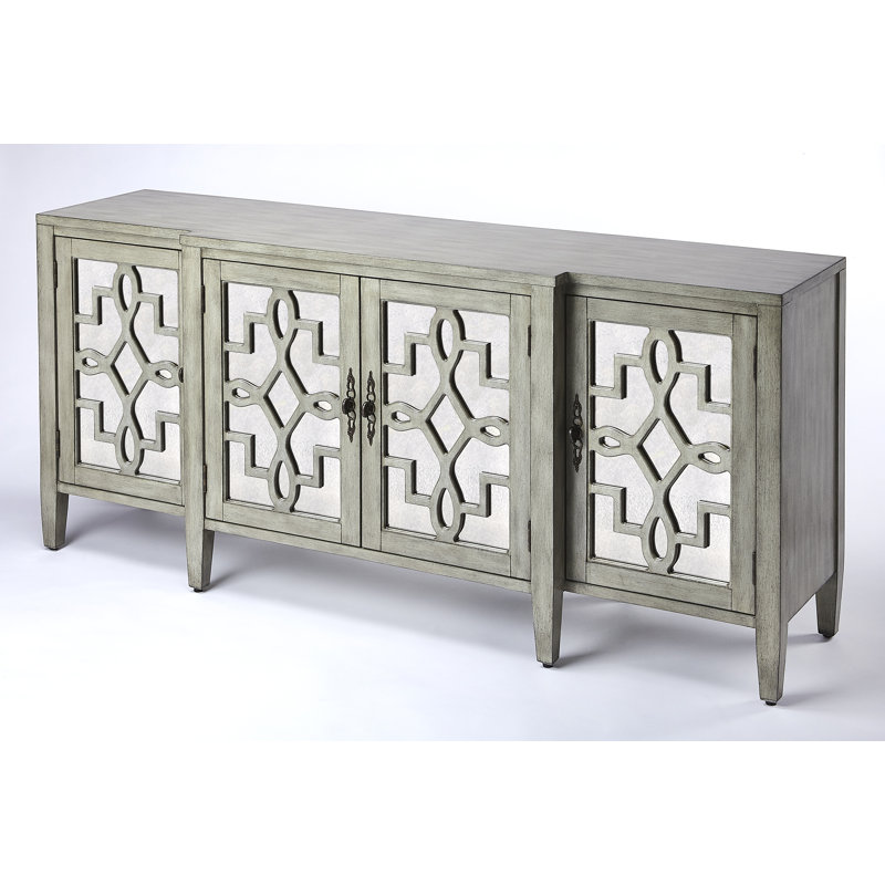One Allium Way Conn Olive Gray Mirrored Sideboard Wayfair