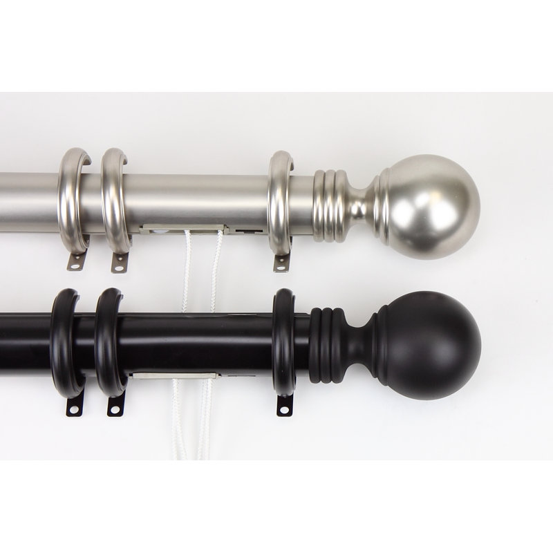 Lesher Sphere Center Open Single Curtain Rod Reviews Allmodern