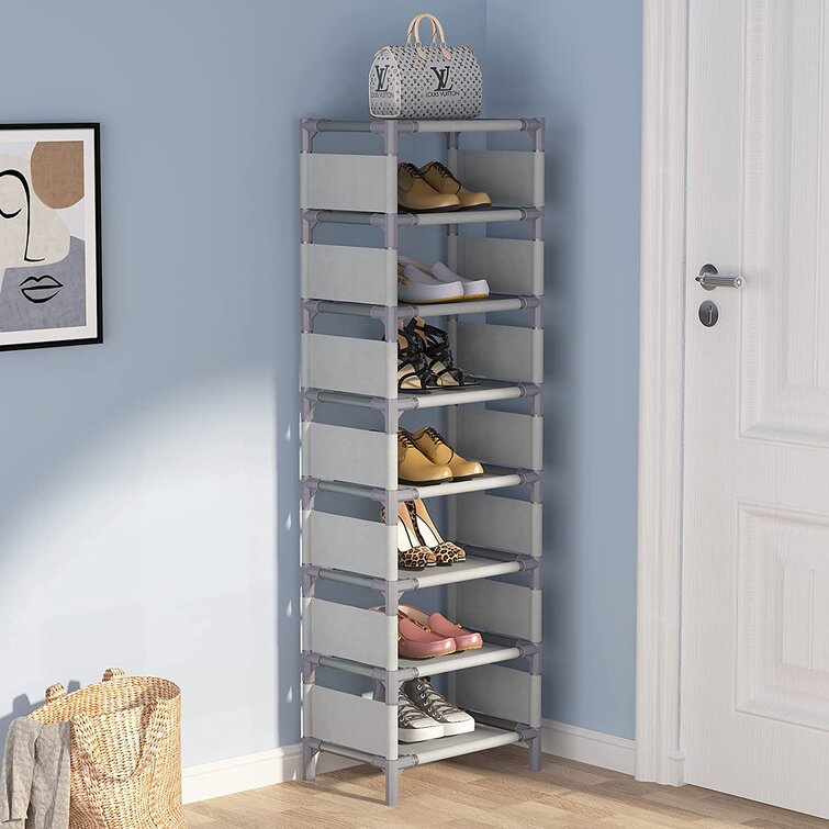 3/4/7 Tier Shoes Storage Cabinet White Door Organiser Shelf Rack Stand Unit New 