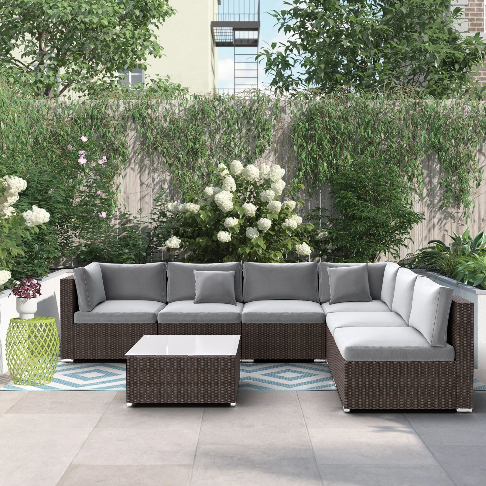 wayfair rattan sectional