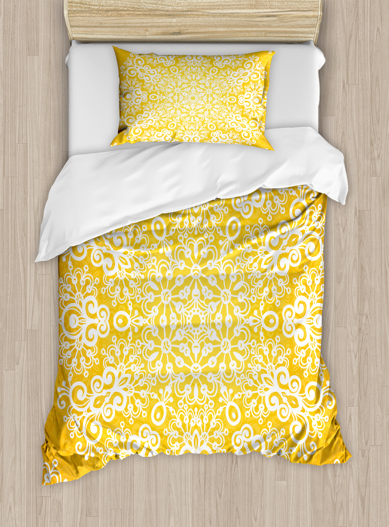 Ambesonne Yellow Microfiber Traditional Duvet Cover Set | Wayfair