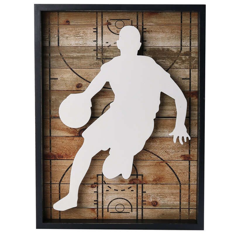 Winston Porter Basketball Player Wooden Silhouette Wall Decor