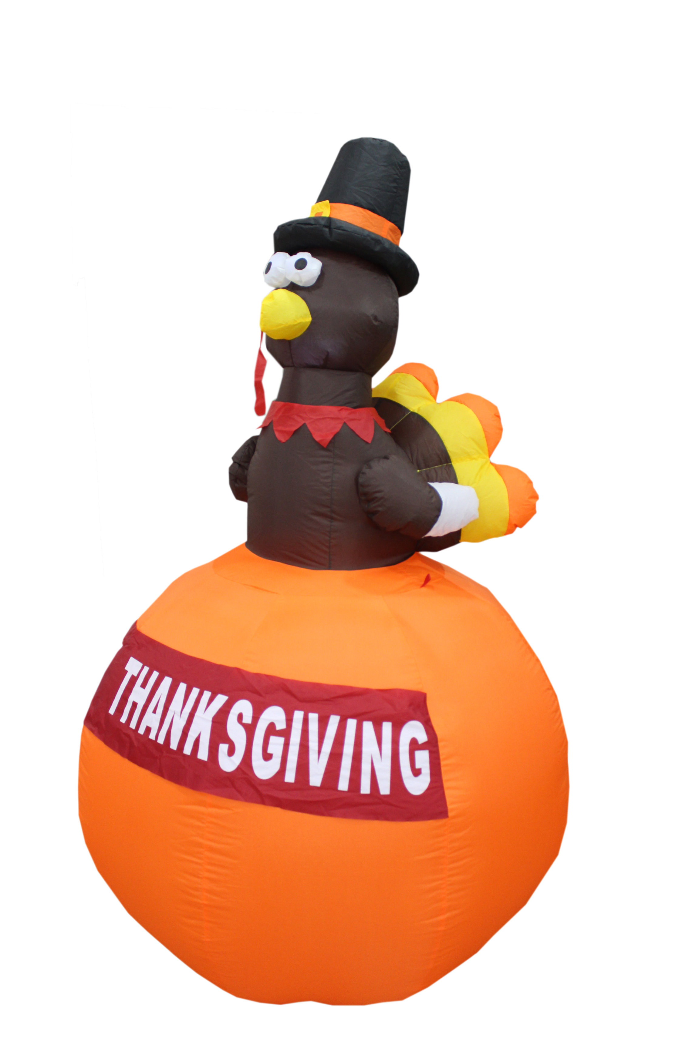 The Holiday Aisle Halloween Inflatable Turkey On Pumpkin Reviews Wayfair
