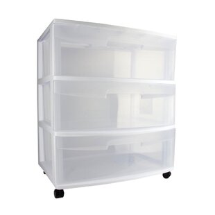 Plastic Wide Tower Cabinet Drawer Heavy Duty Clear Home Office Storage Organizer