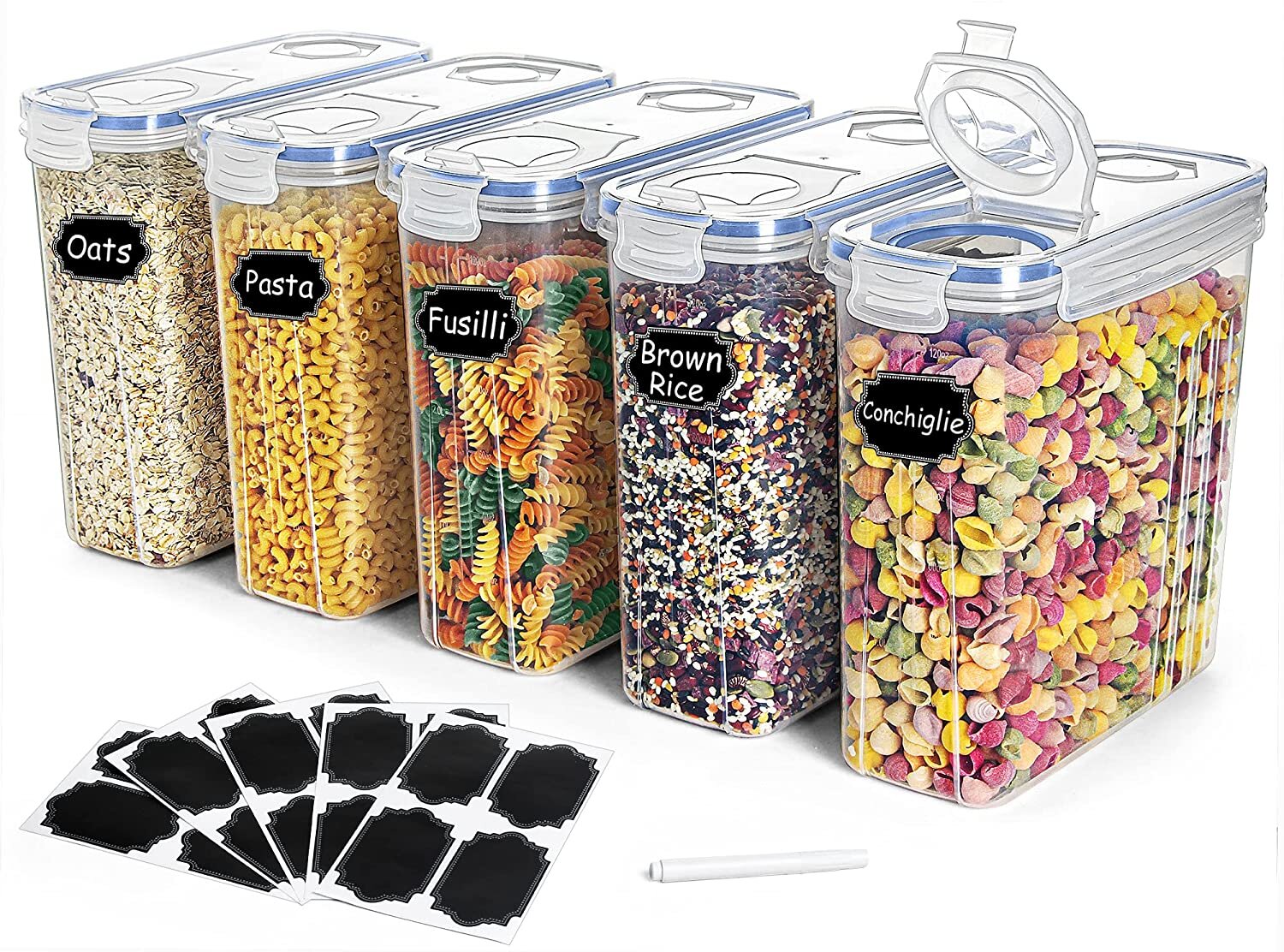 3x Plastic Cereal Dispenser Storage Box Kitchen Pet Dog Food Grain Container