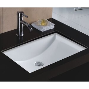 Rhythm Series Ceramic Lavatory Rectangular Undermount Bathroom Sink with Overflow