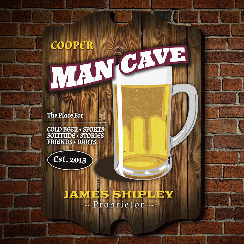 Home Wet Bar Ncaa Famous Man Cave Wooden Sign Wall Decor Wayfair