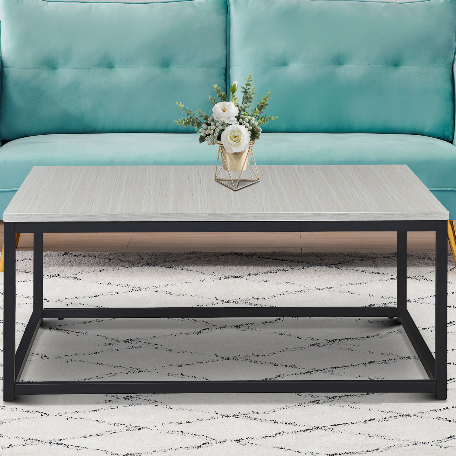 Latitude Run® Square Coffee Table With Metal Frame Wayfair