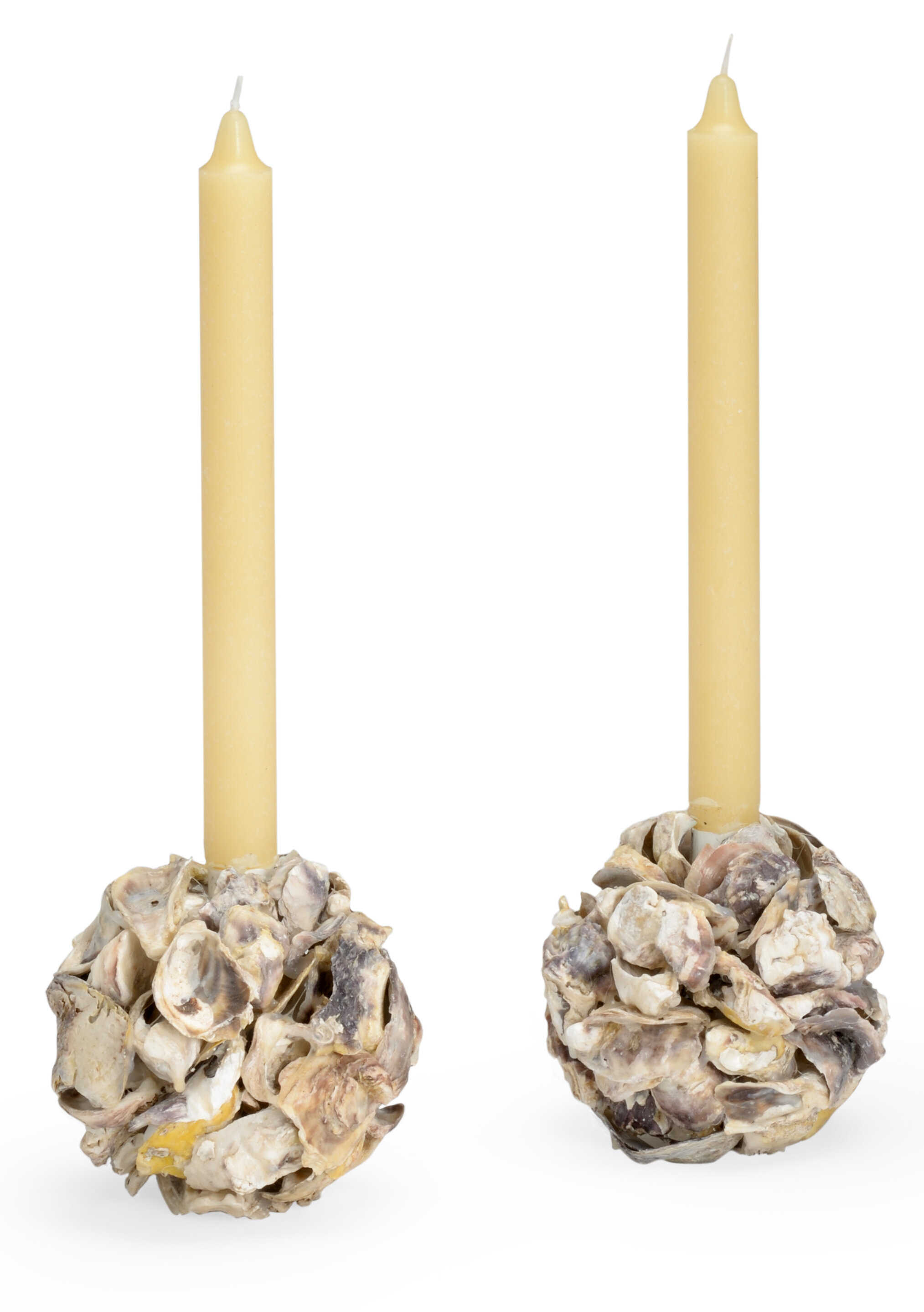 Small oyster shell votive candle holder