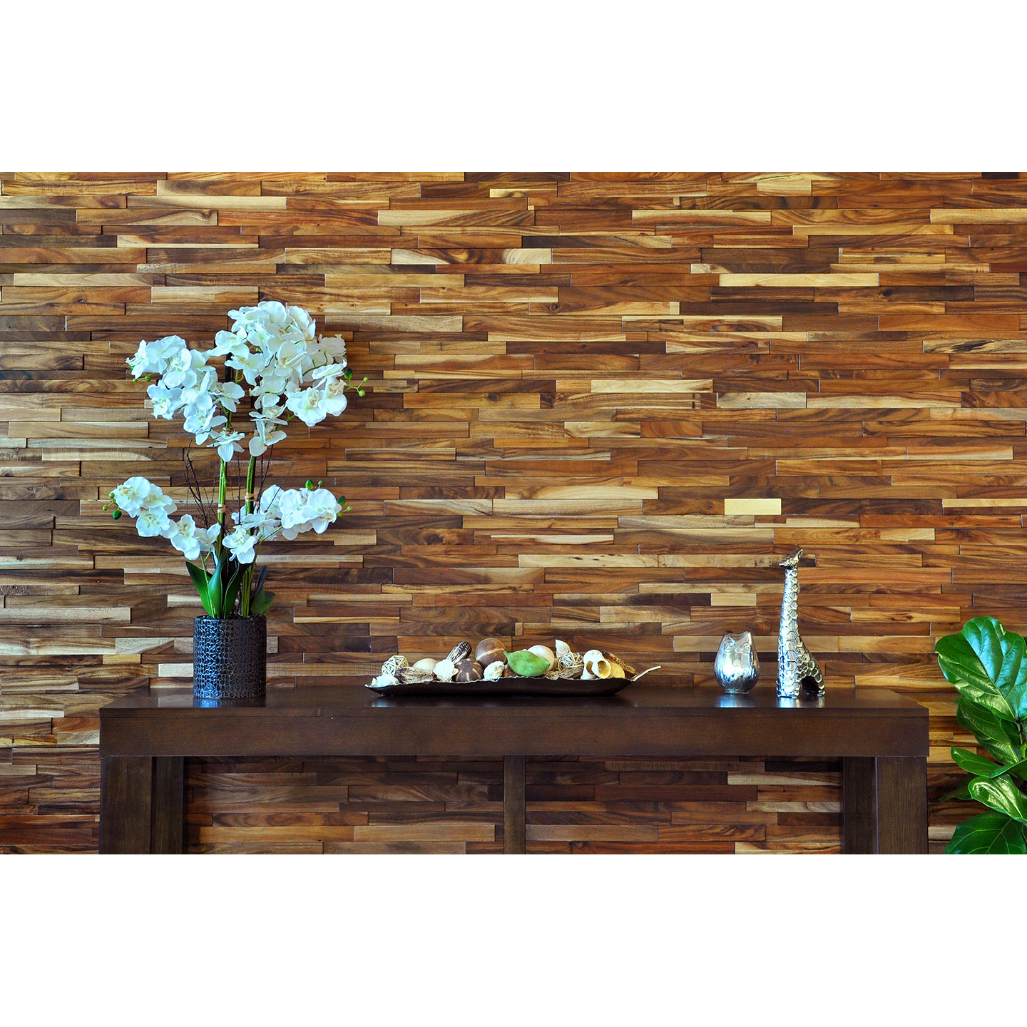 Albero Valley Lodge 10" Natural Wood Wall Paneling in Haystack