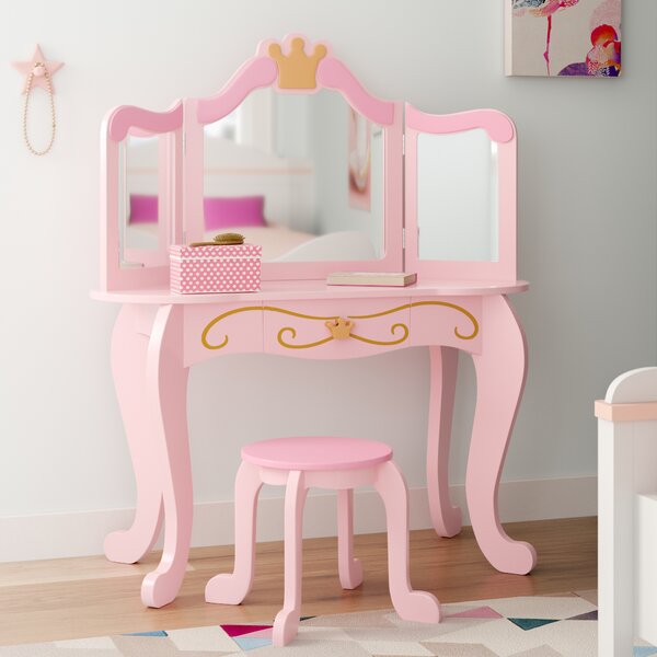 kidkraft dollhouse vanity & stool set