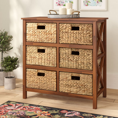 Moise Solid Wood 6 - Drawer Storage Cabinet