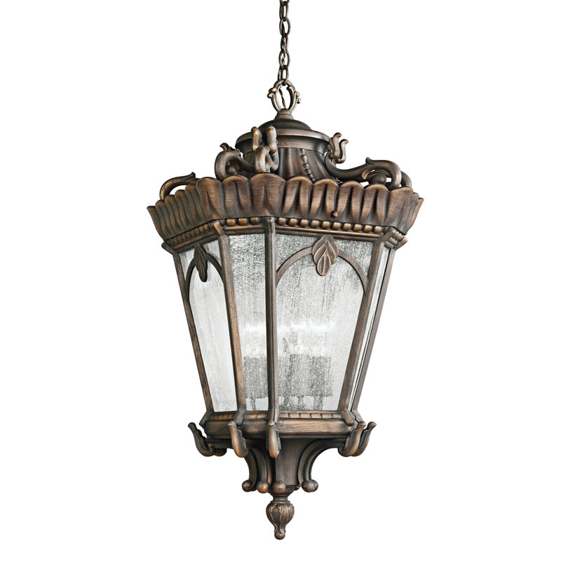 Kichler Tournai Black 4 Bulb 33 5 H Mains Only Outdoor Hanging Lantern Reviews Wayfair