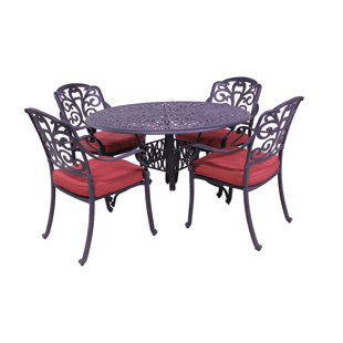 Go to store & view more images Thurston 5 Piece Dining Set with Cushions by Fleur De Lis Living