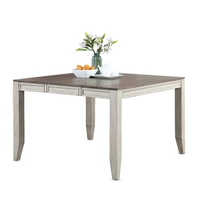 Alohna 36'' Counter Height Extendable Acacia Solid Wood Dining Table