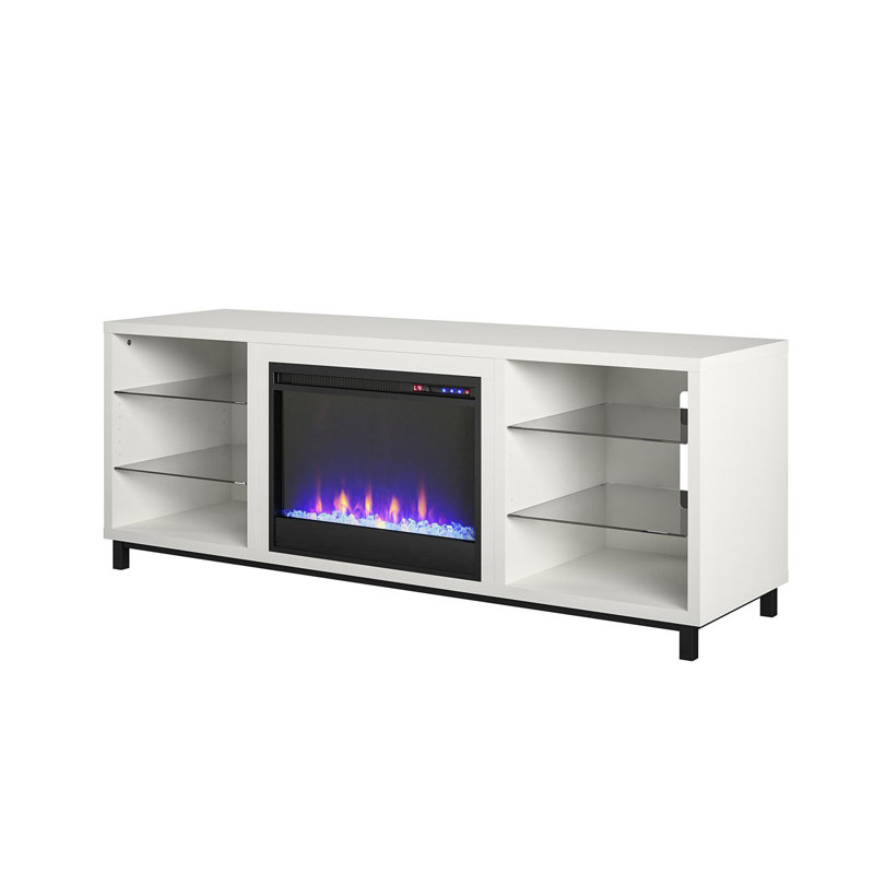 Cosmoliving By Cosmopolitan Westchester Tv Stand For Tvs Up To 75 With Electric Fireplace Included Reviews Wayfair