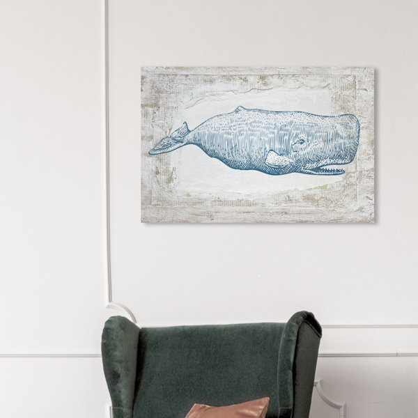 Blue Whale Nautical Art Wapped Canvas Graphic Art On Canvas