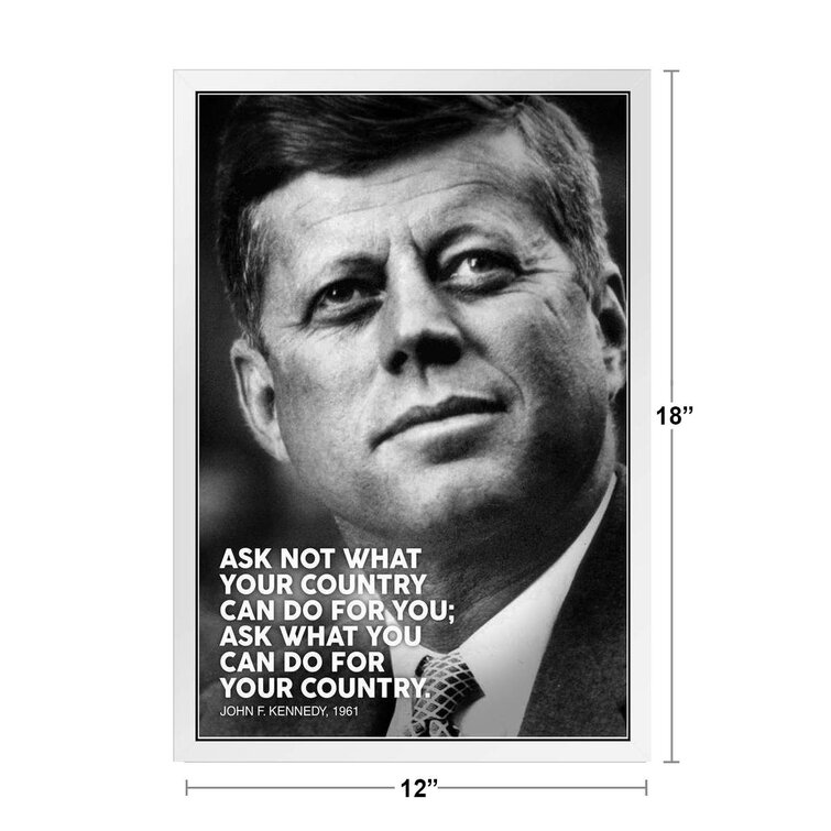 LOOKS AWESOME FRAMED JOHN F KENNEDY BEAUTIFUL POSTER  PRINT WITH QUOTE 