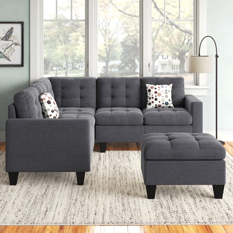 Pawnee 84" Wide Left Hand Facing Corner Sectional with Ottoman