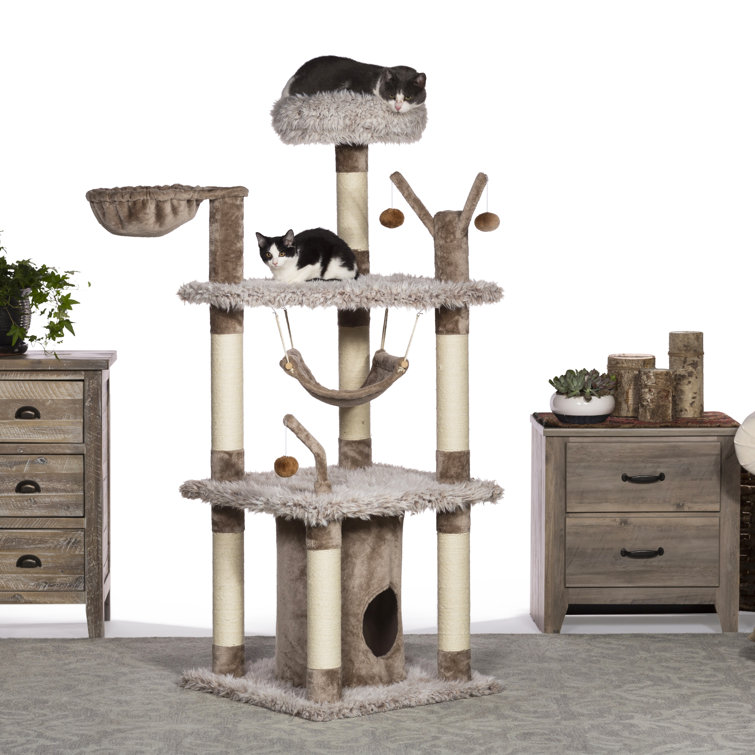 Tucker Murphy Pet 61 Hodgson Kitty Power Paws Plush Siberian Mountain Cat Tree Reviews Wayfair