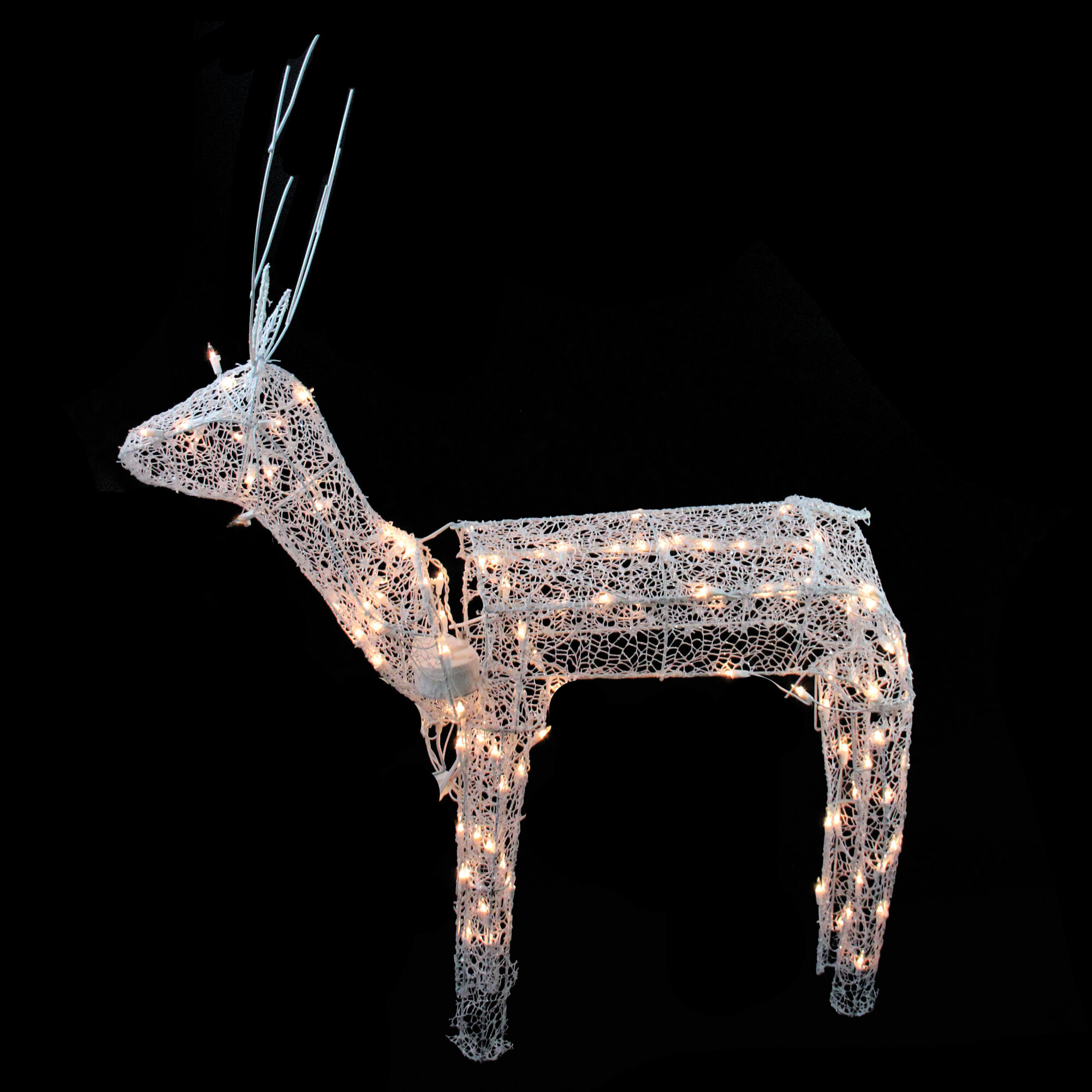 Northlight 3-D Glitter Animated Standing Buck Reindeer Lighted Christmas Yard Art Decoration 