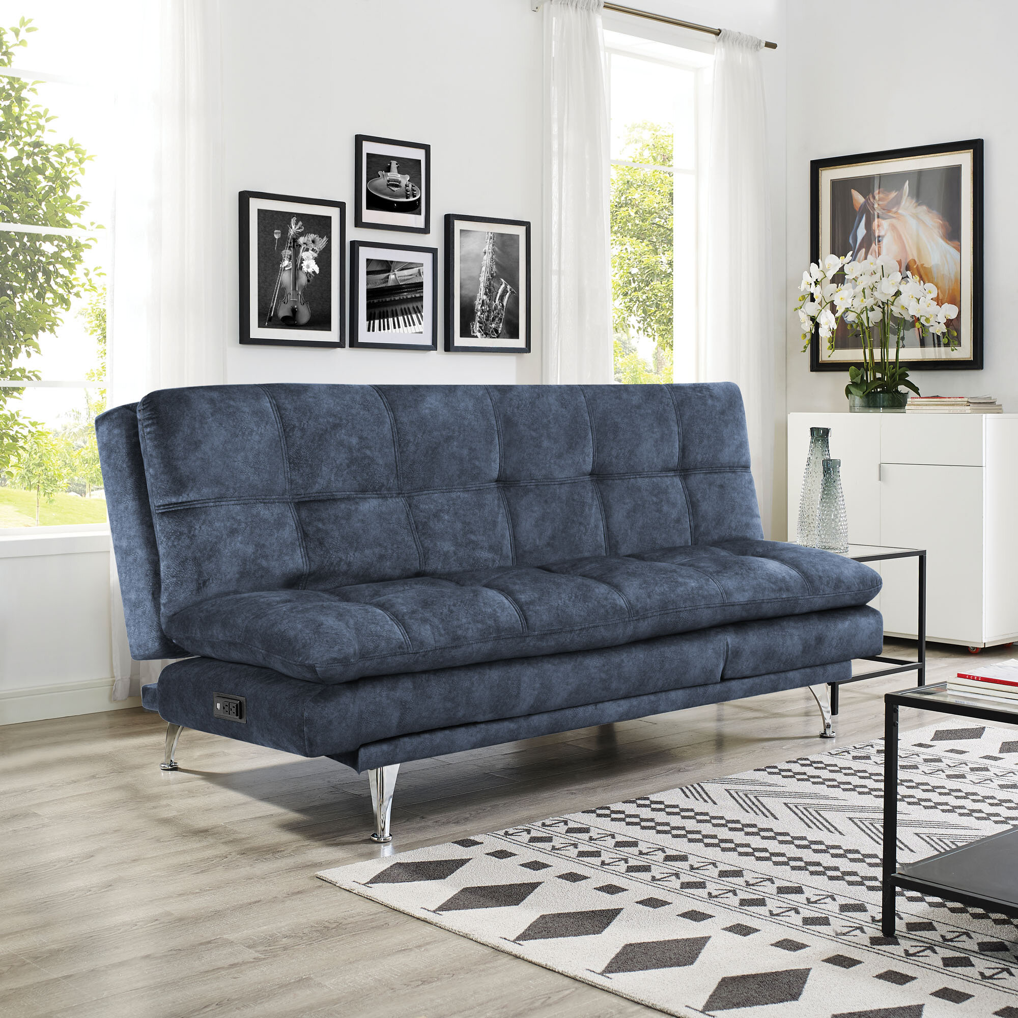 Serta Reuben 787 Tufted Multi Functional Convertible Sleeper Sofa 