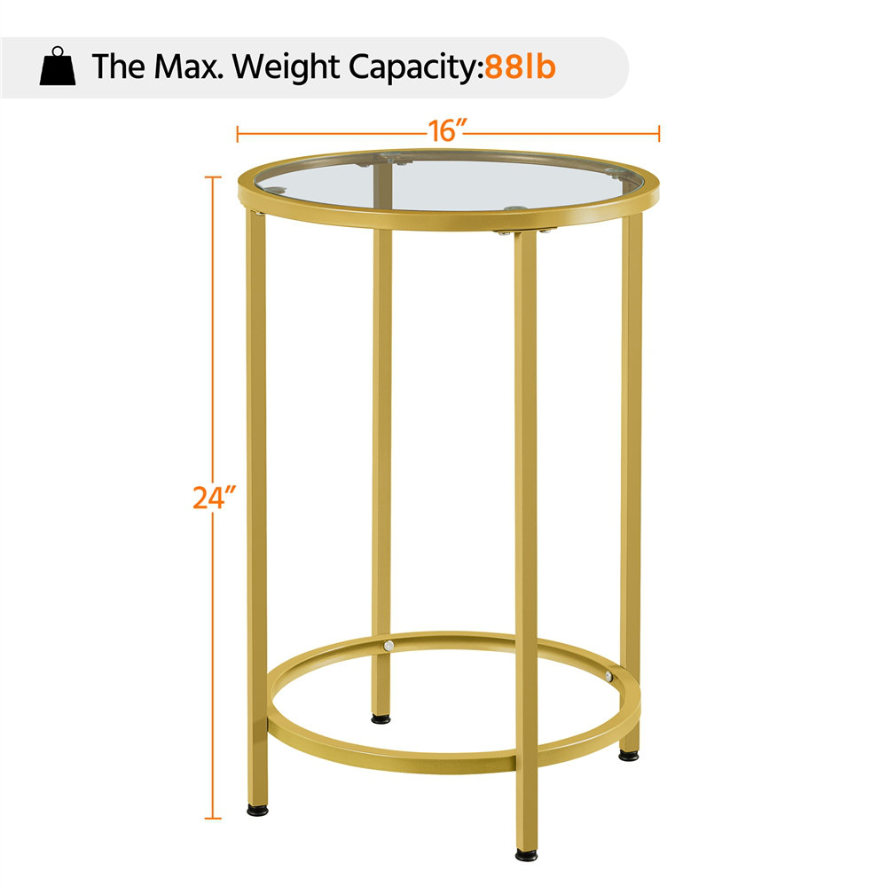Mercer41 Benniton 24'' Tall Glass End Table & Reviews | Wayfair