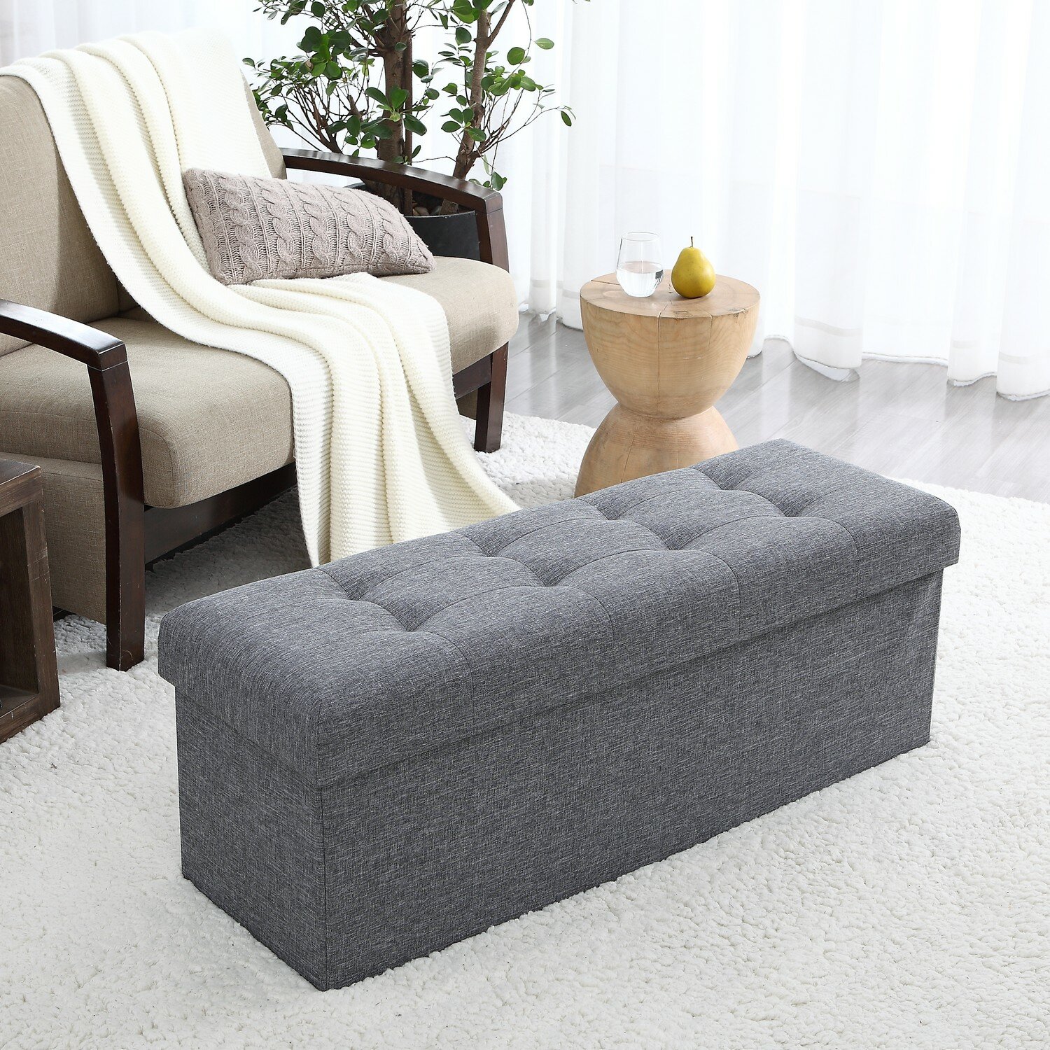 Upholstered Lift Off Storage Bench