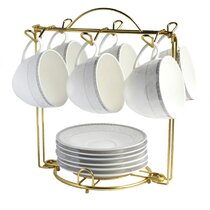 White Finish Cup & Saucer Display Stand 