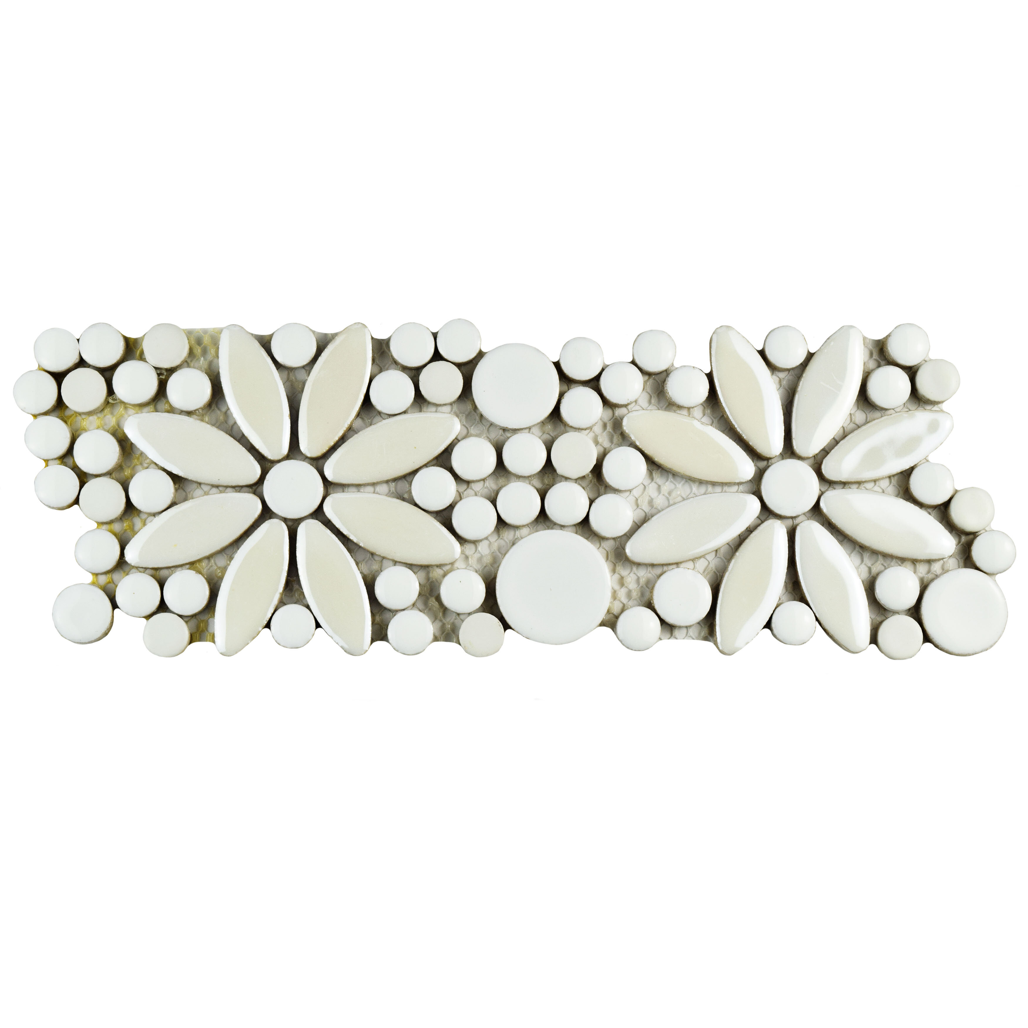 Elitetile Tucana 4 25 X 12 75 Porcelain Flower Mosaic Border