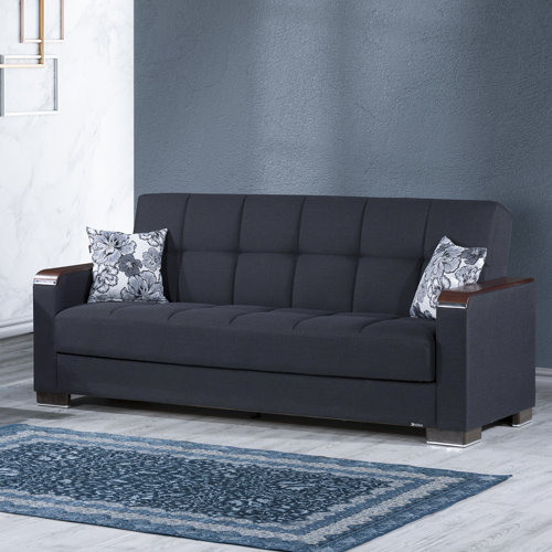 Ebern Designs Chenille 88 Square Arm Sleeper Reviews Wayfair