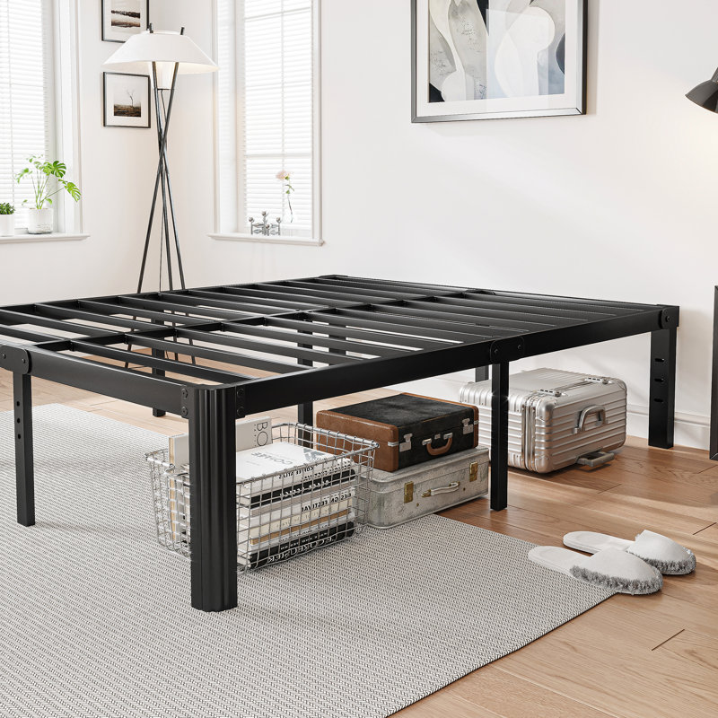 ( incomplete ) Roseann 18'' Heavy Duty Steel Platform Bed Frame with Round Corners, No Box Spring Needed, Noise Free Size: California King