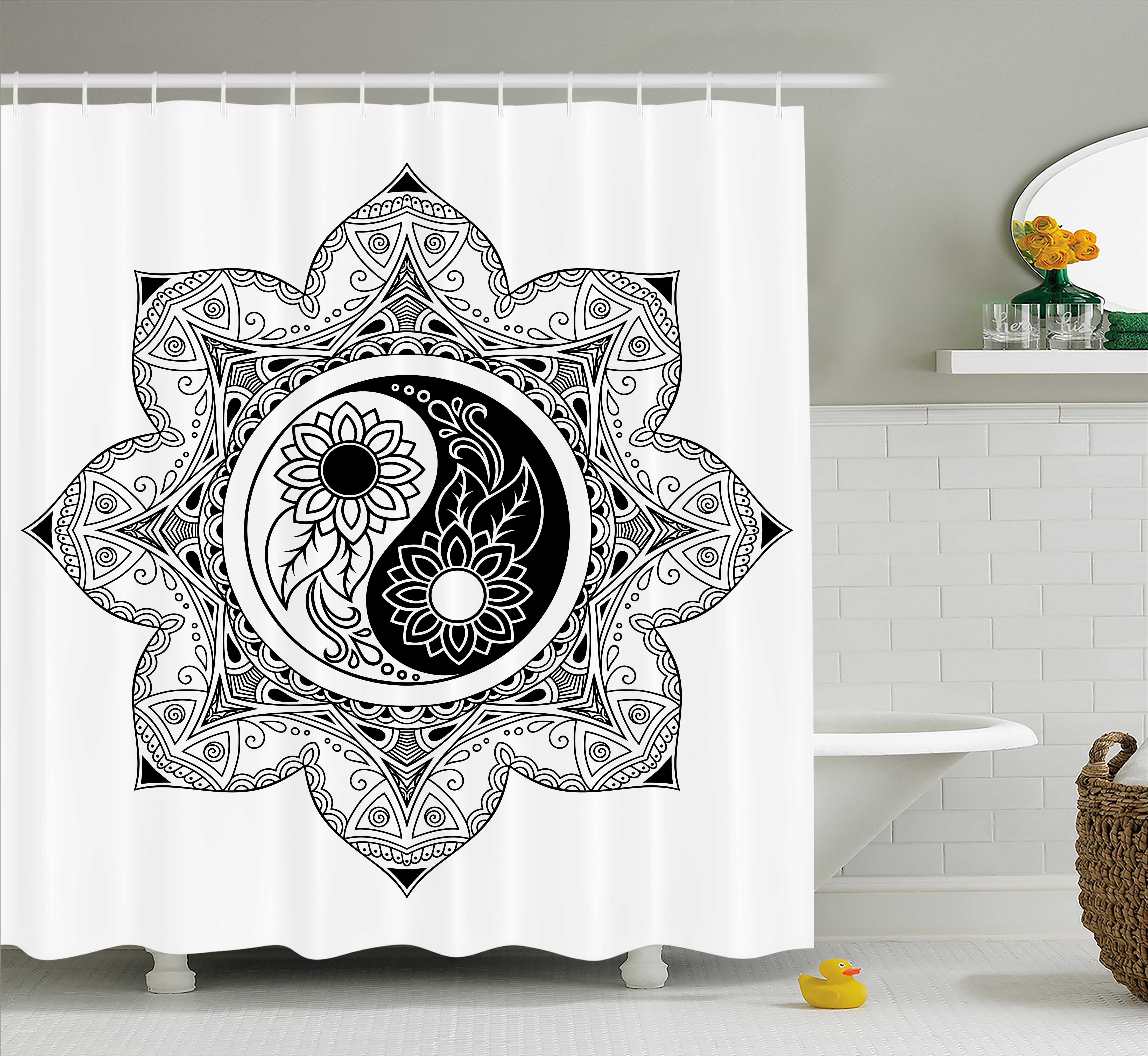 East Urban Home Ying Yang Decor Flower Mandala Single Shower
