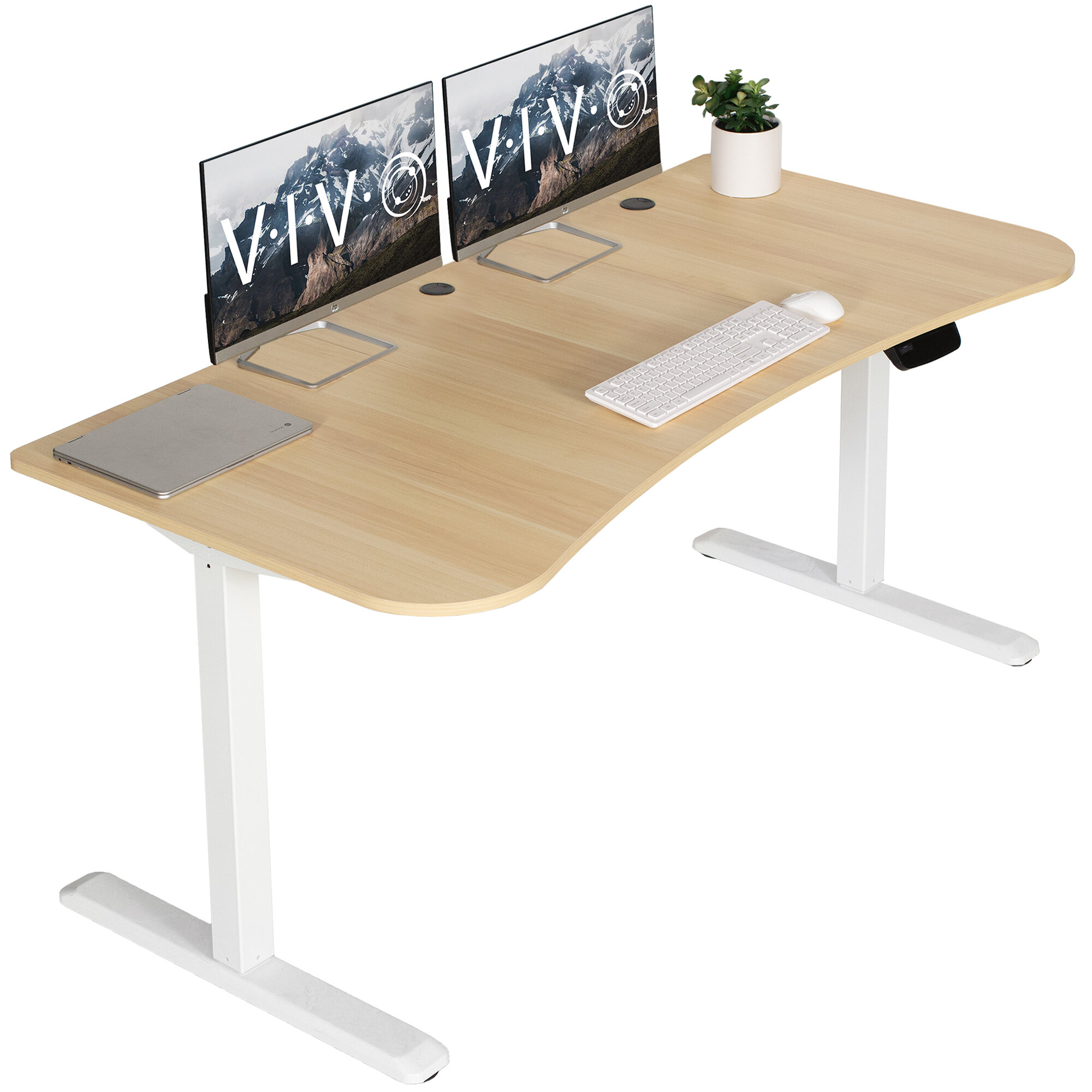 vivo white electric stand up desk frame workstation