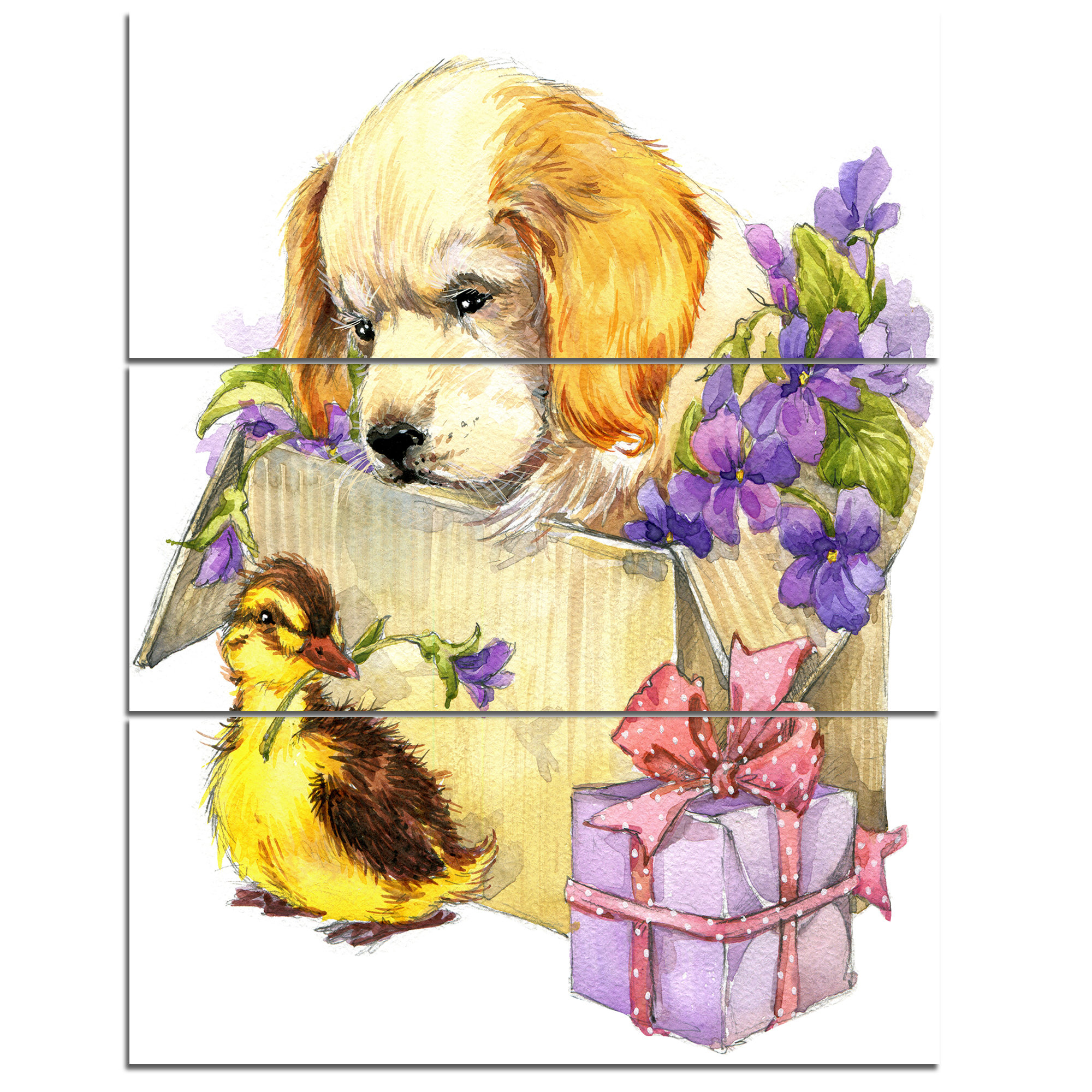 CUTE PUPPY DOG CANVAS PICTURE PRINT WALL ART D358