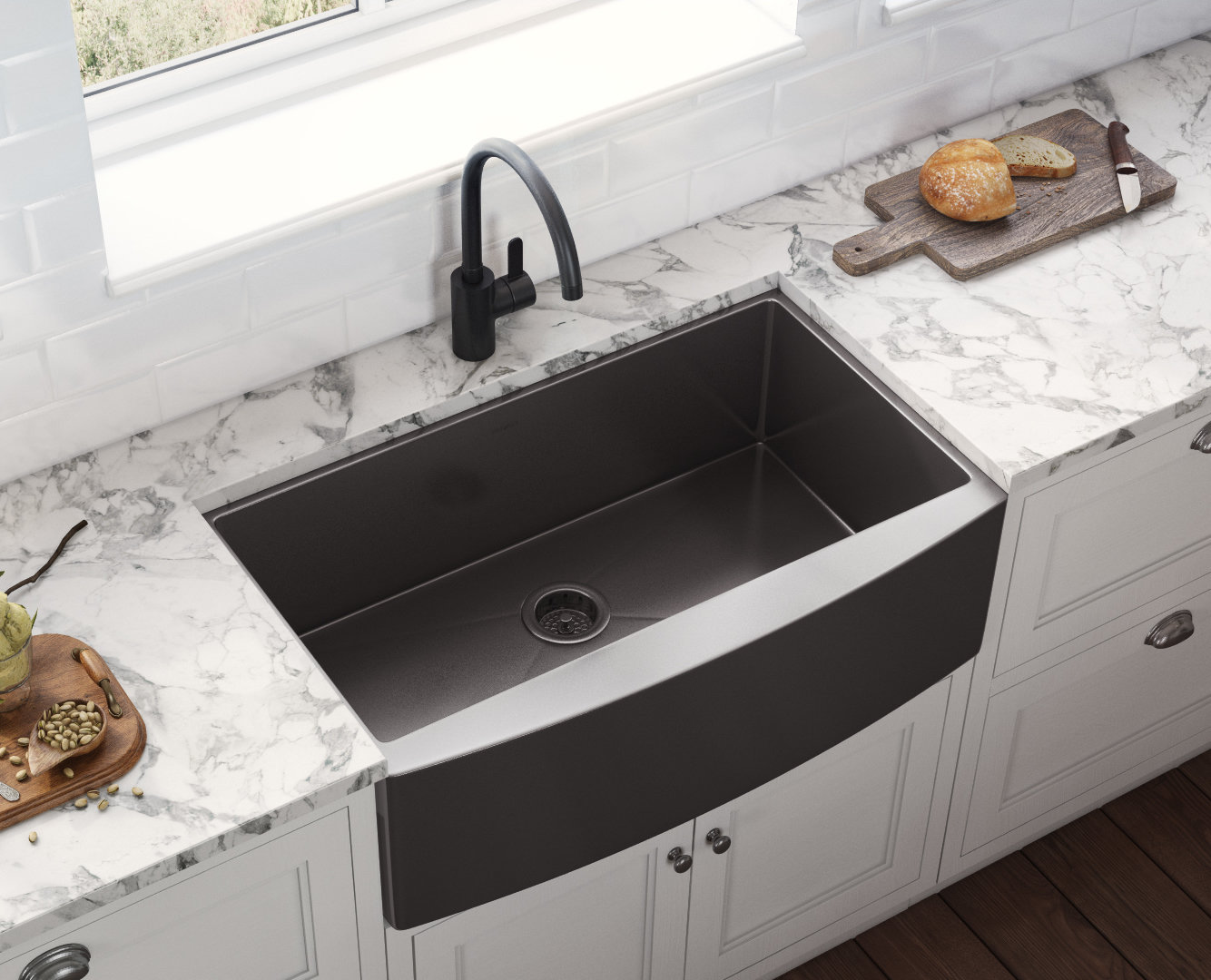 Ruvati Terraza 33 L X 22 W Farmhouse Kitchen Sink Reviews Wayfair