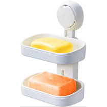4 Pack Easy Cleaning Soap Saver MCIGICM Soap Dish Bar Soap Holder Shower 2 Layer Dry Anti-Slip Design Soap Dish