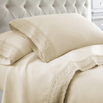 White Sheets With Blue Trim | Wayfair