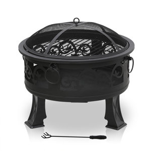 Outdoor Round Steel Wood Burning Fire Pit